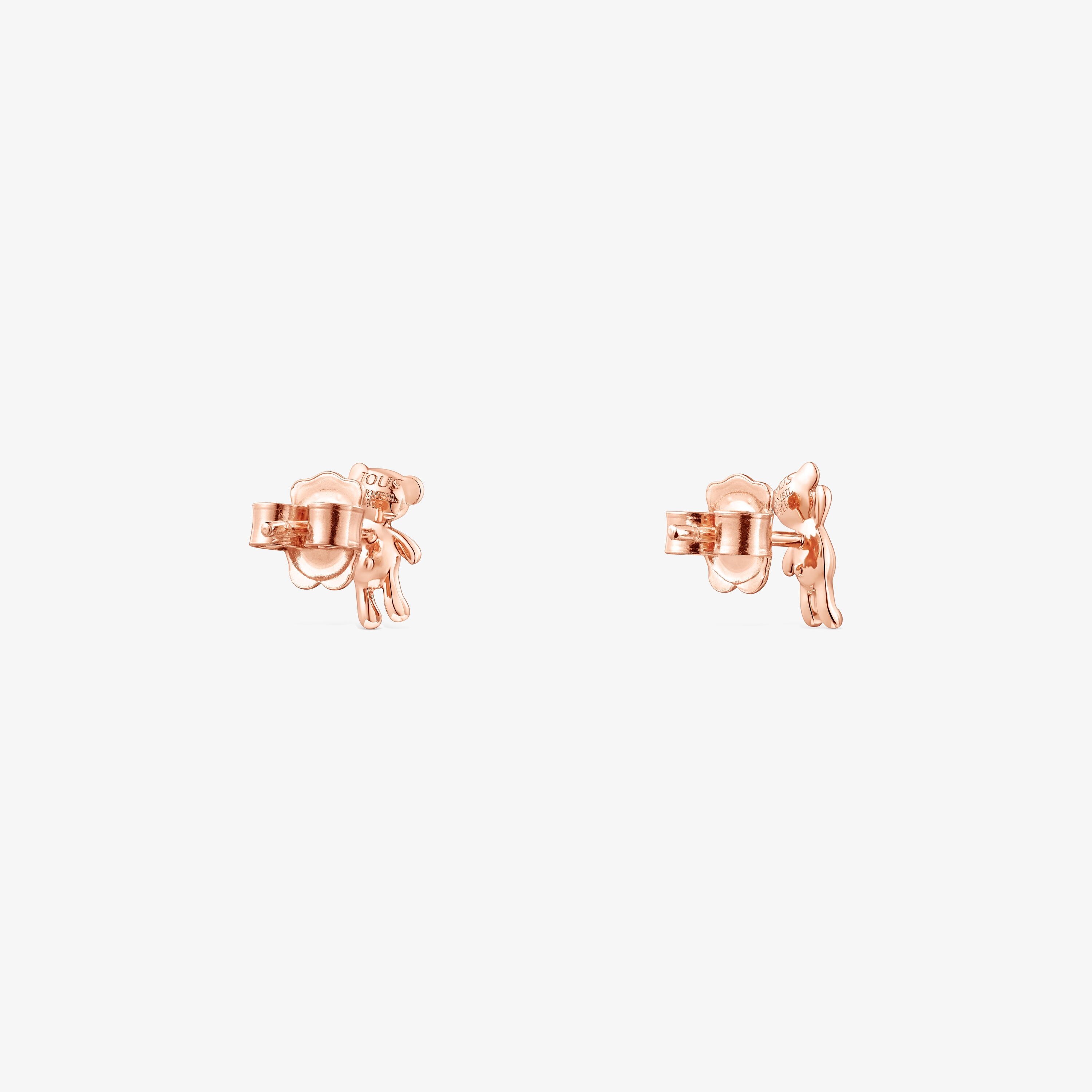Rose 18K gold vermeil Teddy Bear Earrings
