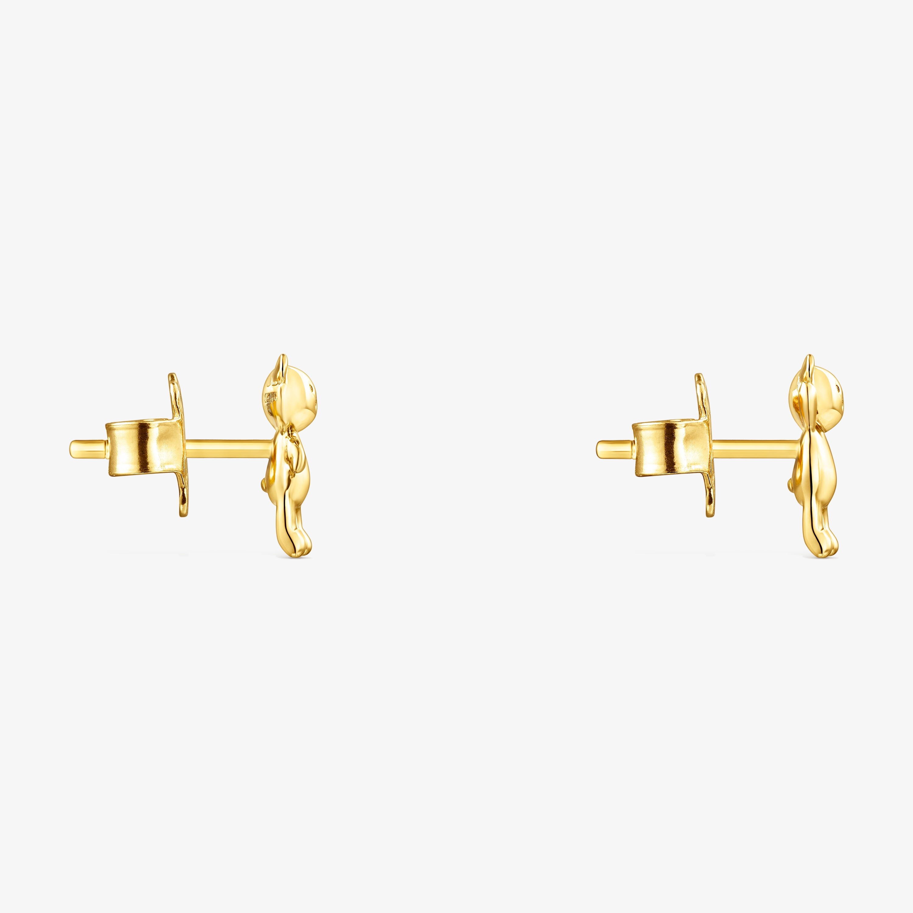 18K gold vermeil Teddy Bear Earrings
