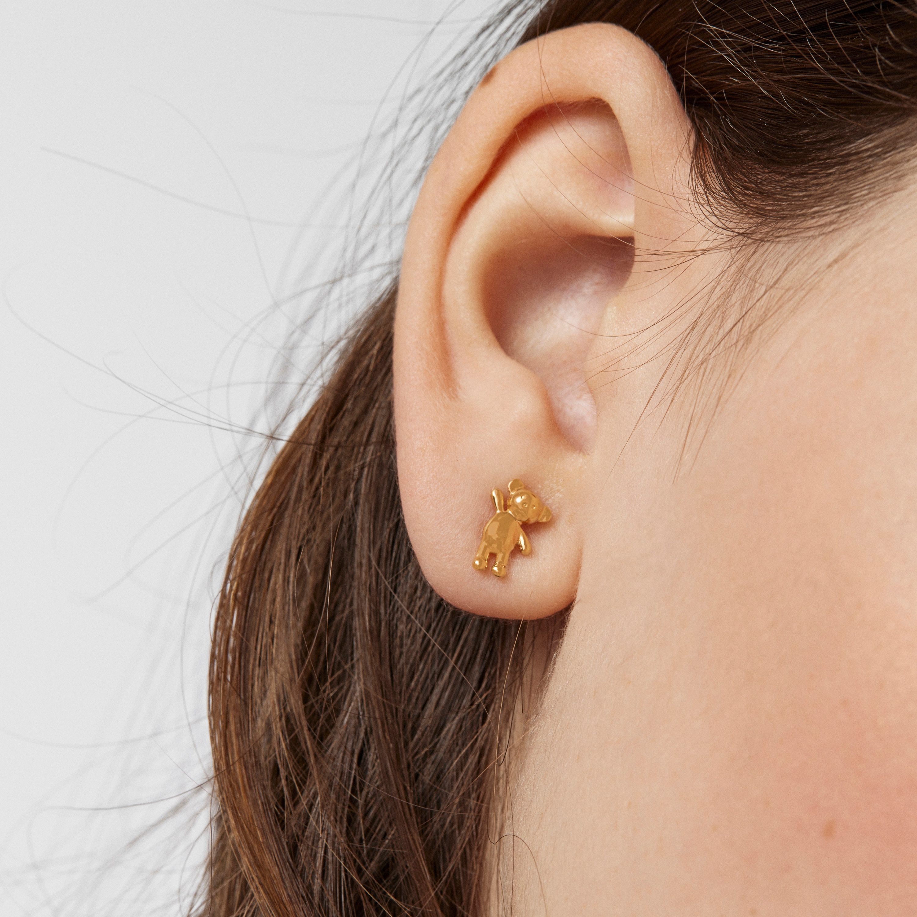 18K gold vermeil Teddy Bear Earrings