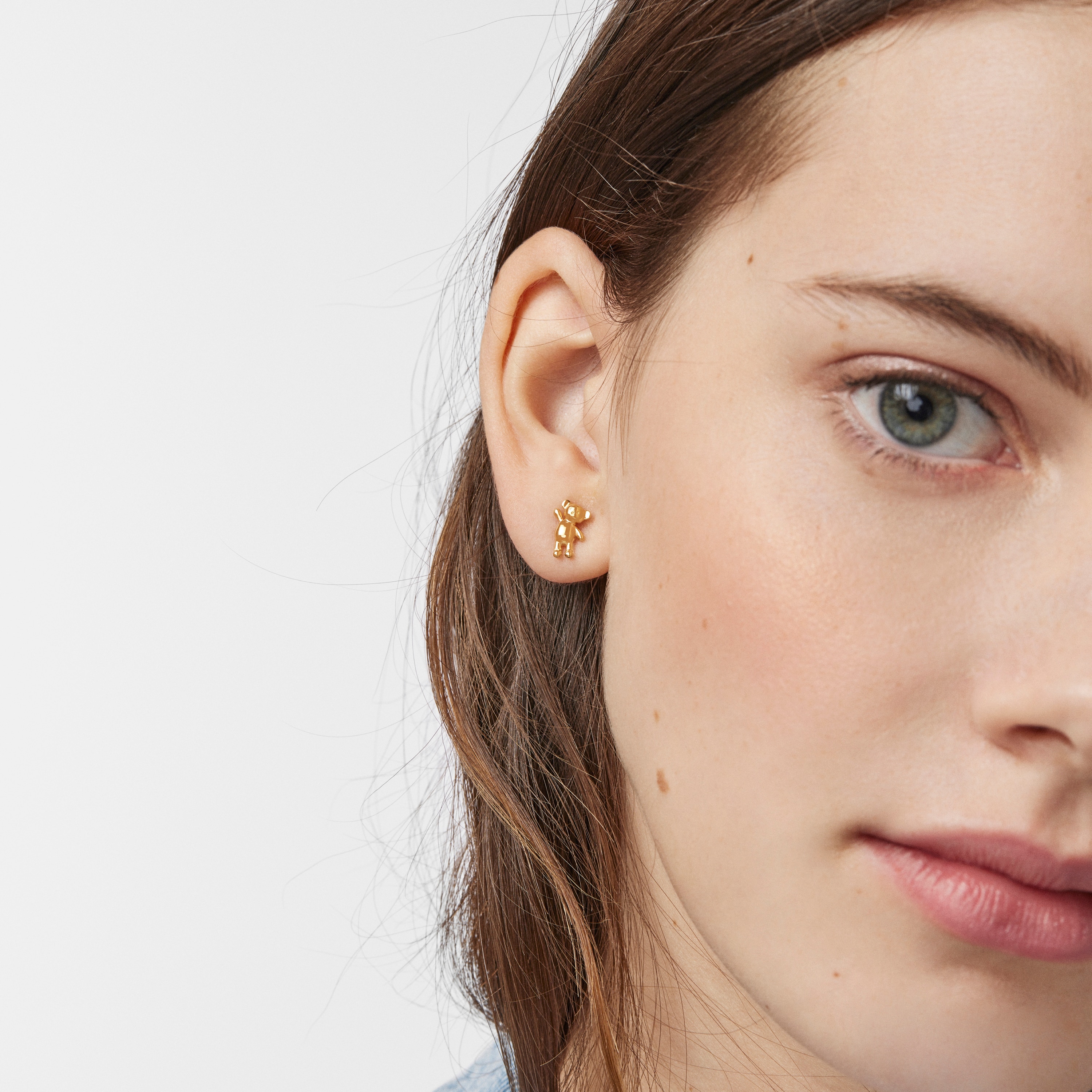 18K gold vermeil Teddy Bear Earrings