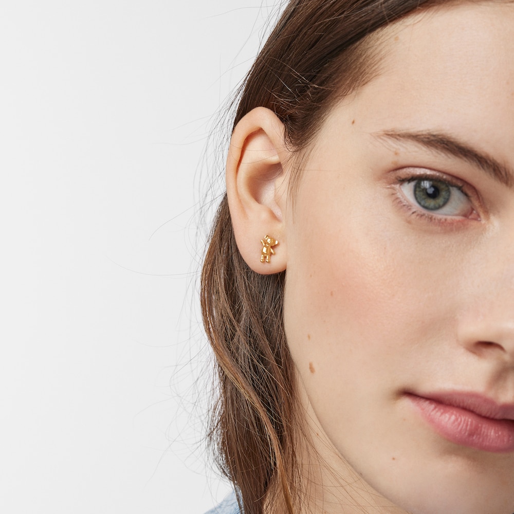 18K gold vermeil Teddy Bear Earrings