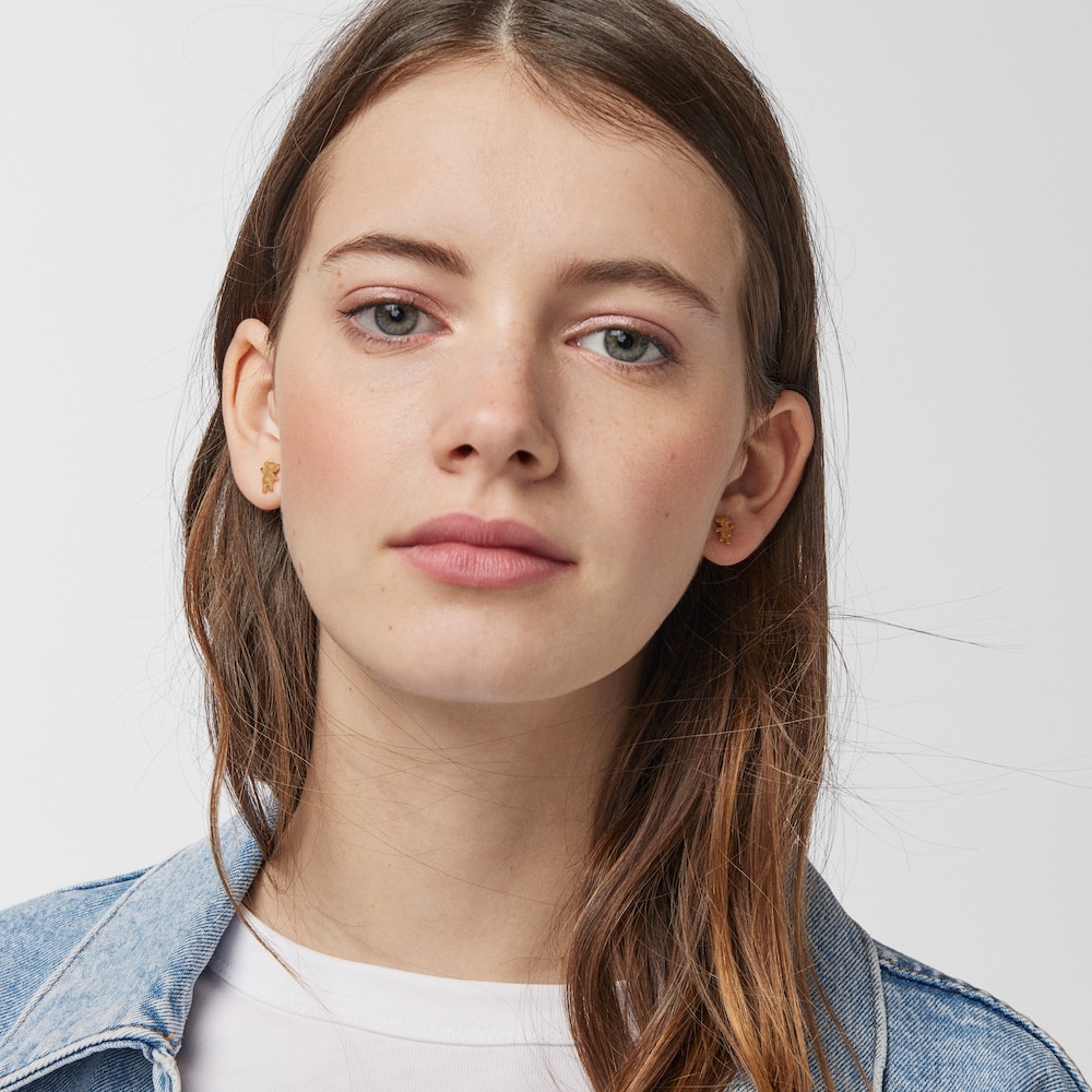 18K gold vermeil Teddy Bear Earrings