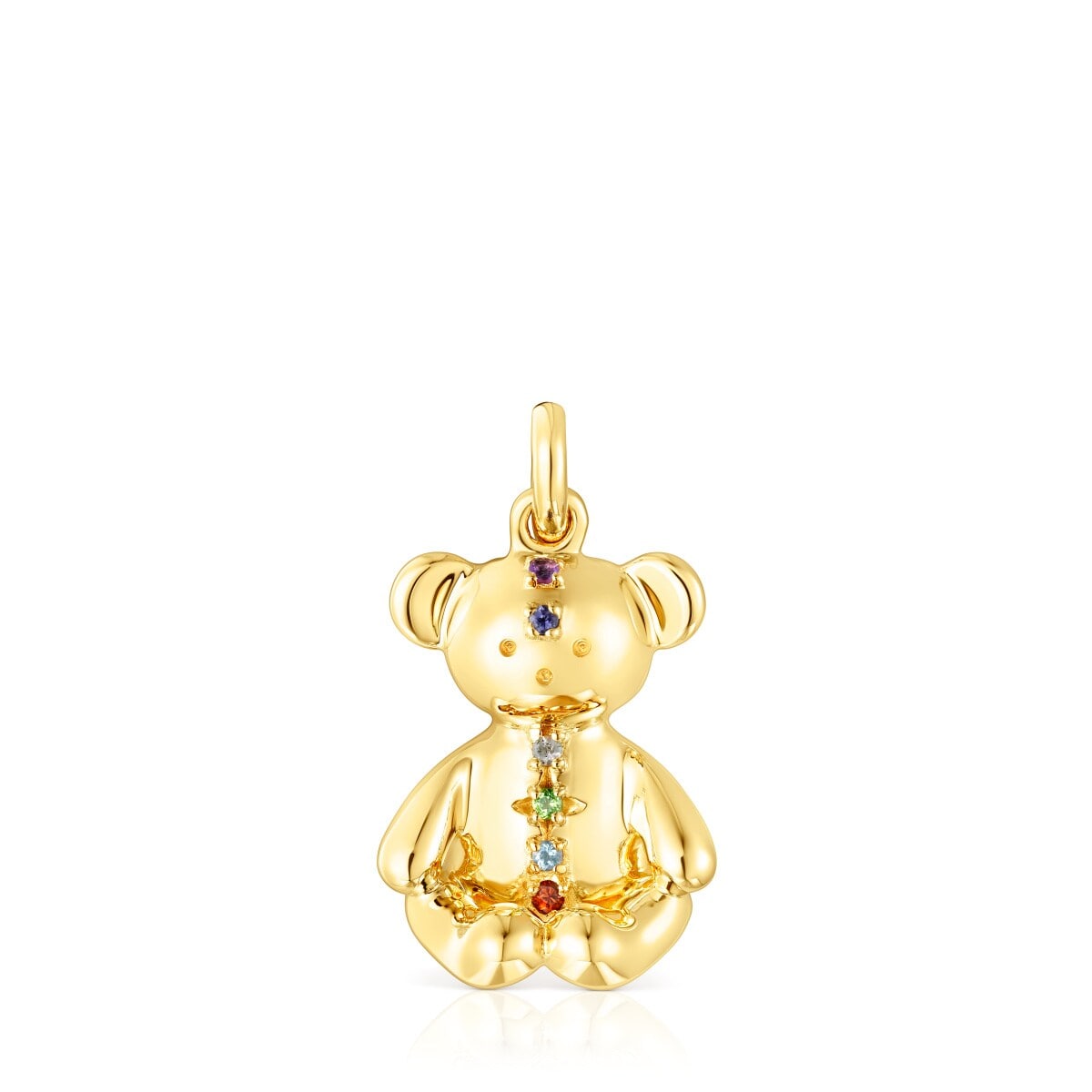 Tous - Colgante Con Baño De Oro 18 Kt Sobre Plata Y Gemas Teddy Bear - Dorado
