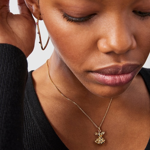 Pingente Teddy Bear em prata vermeil e pedras preciosas