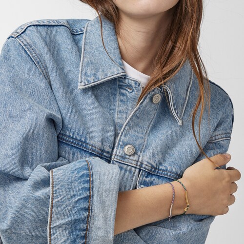 Bracelet TOUS Good Vibes &eacute;toile en Argent vermeil et Cordon vert