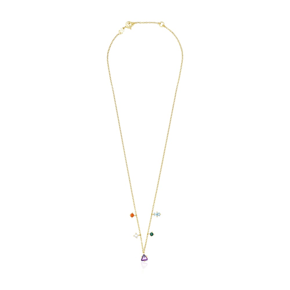 Collar TOUS Good Vibes con ba&ntilde;o de oro 18 kt sobre plata y gemas