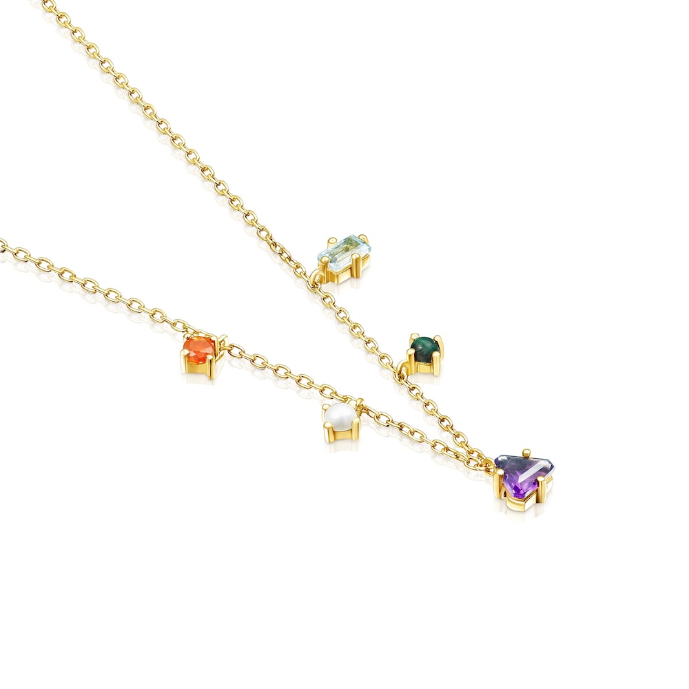 Collar TOUS Good Vibes con ba&ntilde;o de oro 18 kt sobre plata y gemas
