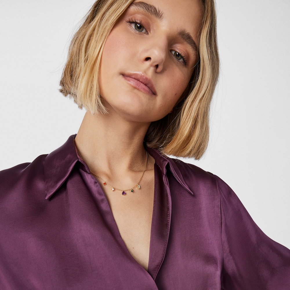 Collar TOUS Good Vibes con ba&ntilde;o de oro 18 kt sobre plata y gemas