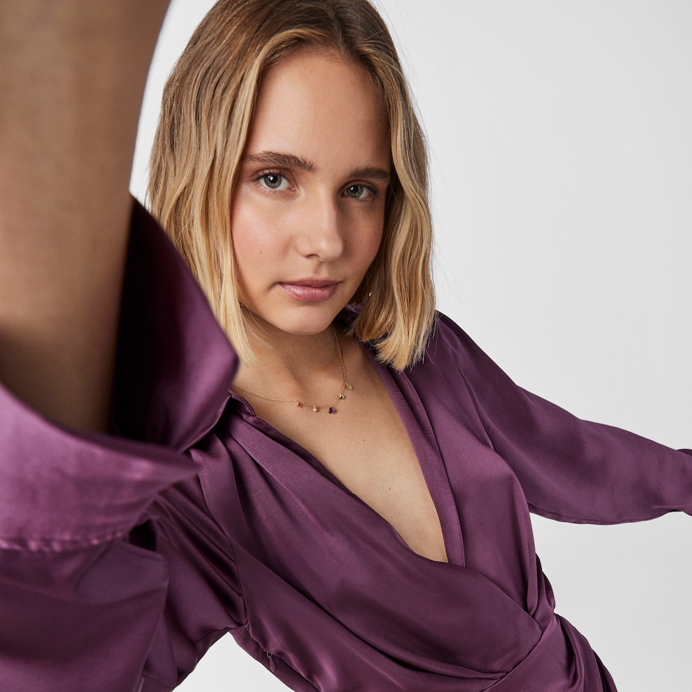 Collar TOUS Good Vibes con ba&ntilde;o de oro 18 kt sobre plata y gemas