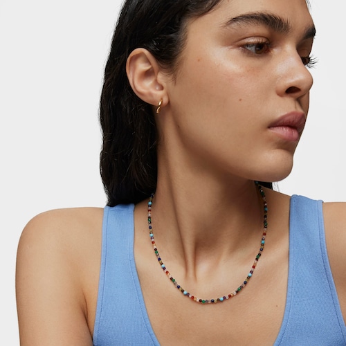 Silver Vermeil TOUS Good Vibes Choker with Gemstones