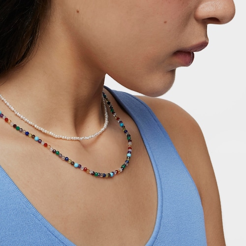 Silver Vermeil TOUS Good Vibes Choker with Gemstones