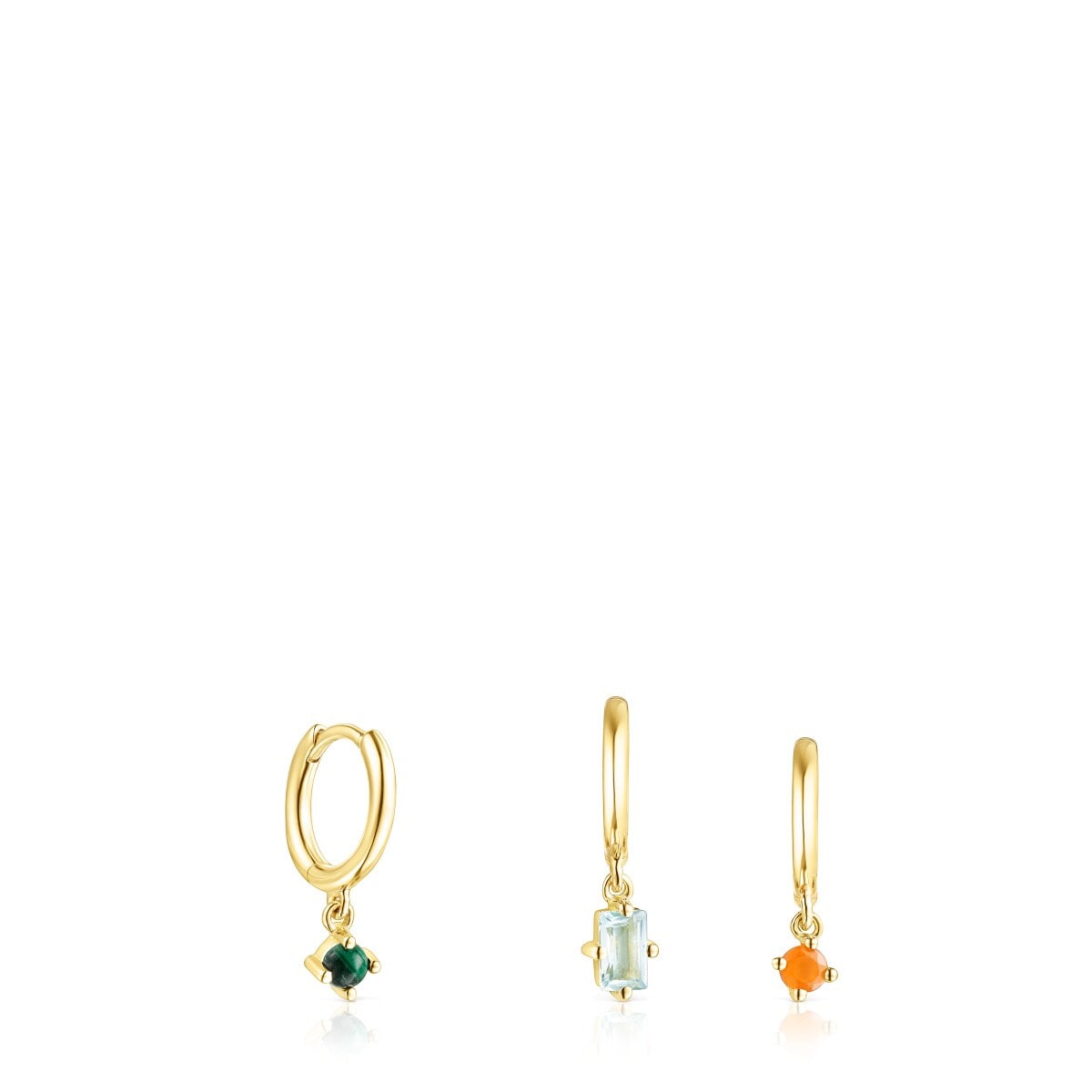 Set of Silver Vermeil TOUS Good Vibes Earrings with Gemstones