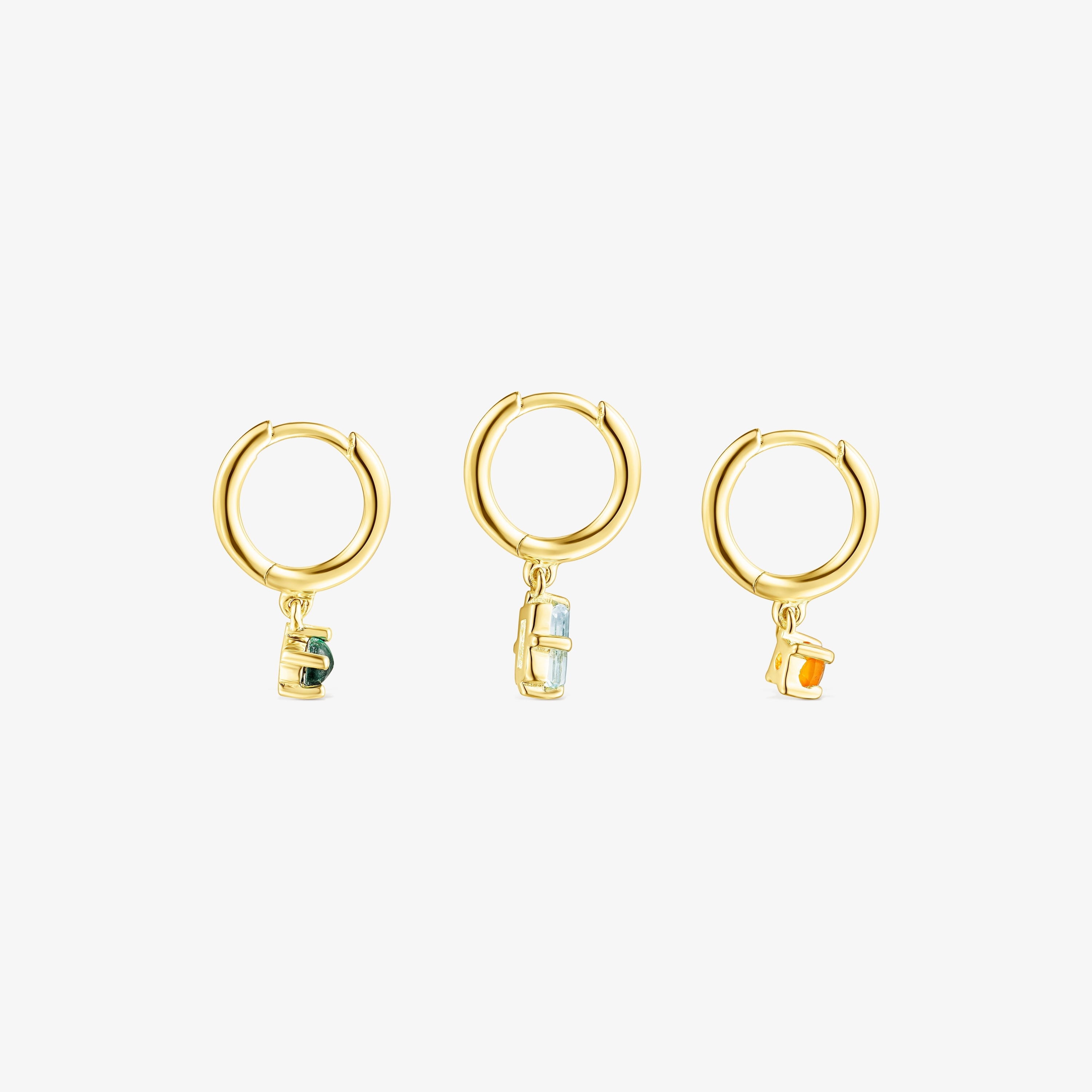 Set of 18K gold vermeil TOUS Good Vibes Earrings with Gemstones