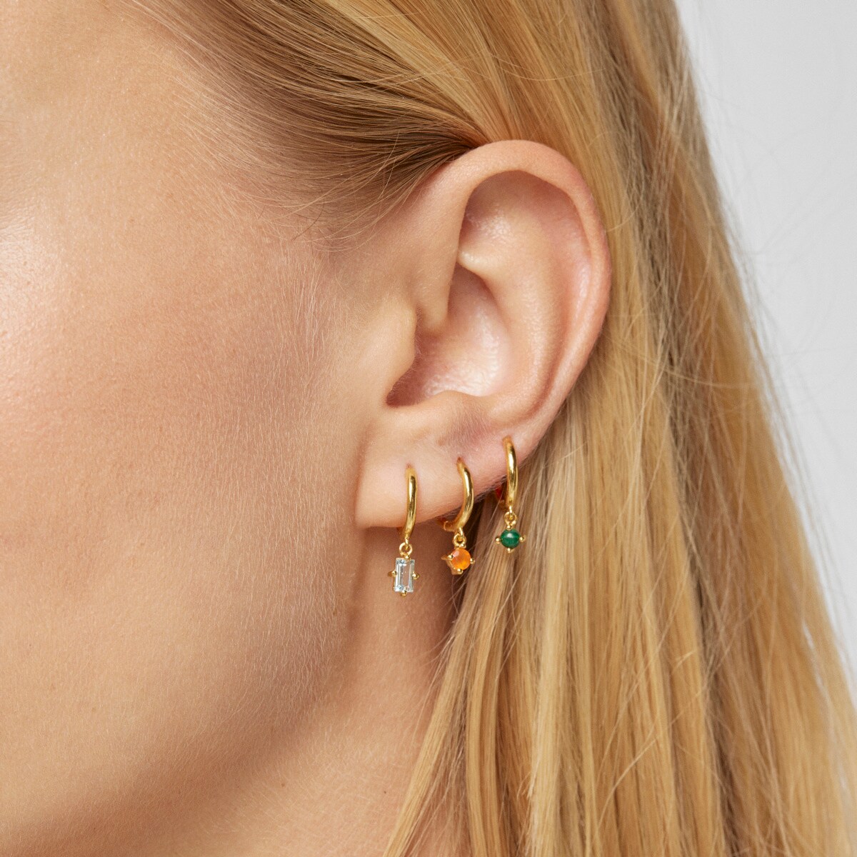 Set of Silver Vermeil TOUS Good Vibes Earrings with Gemstones