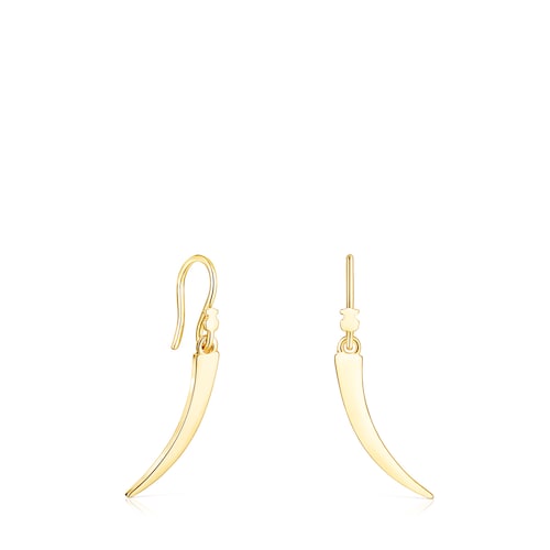 Short Silver Vermeil TOUS Good Vibes cornucopia Earrings image number 0