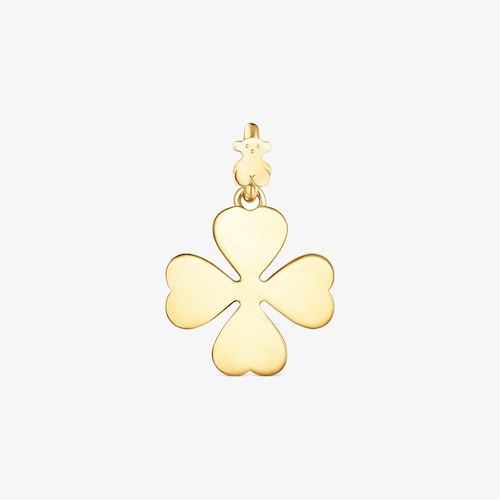 Pendentif tr&egrave;fle Good Vibes en argent vermeil