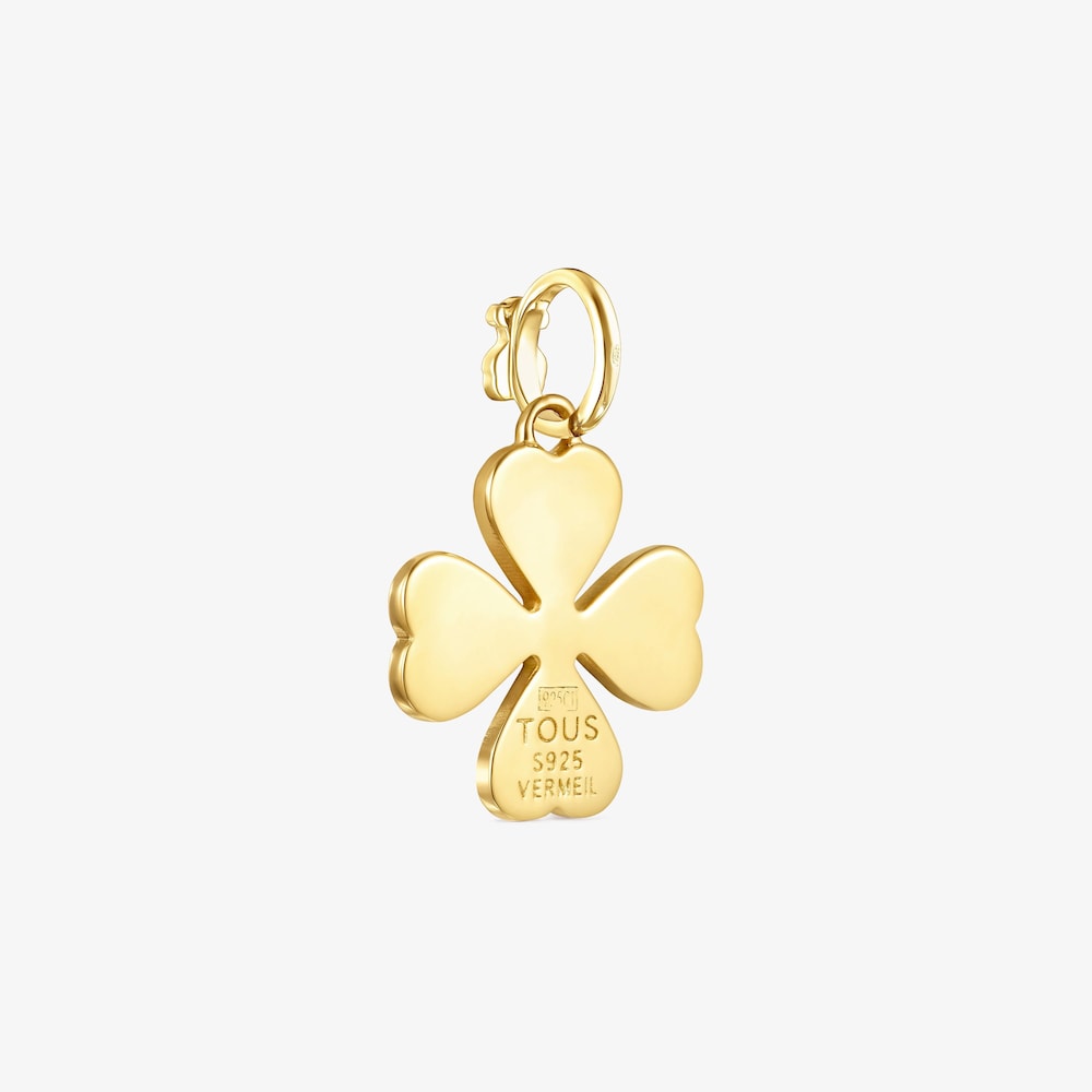 Penjoll tr&egrave;vol amb bany d'or 18 kt sobre plata Good Vibes