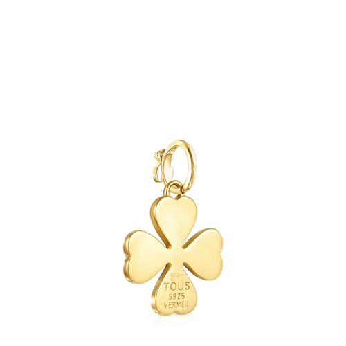 Pendentif tr&egrave;fle Good Vibes en argent vermeil