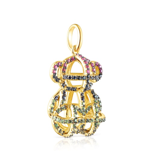 Pingente grande Costura em Prata vermeil e Pedras preciosas