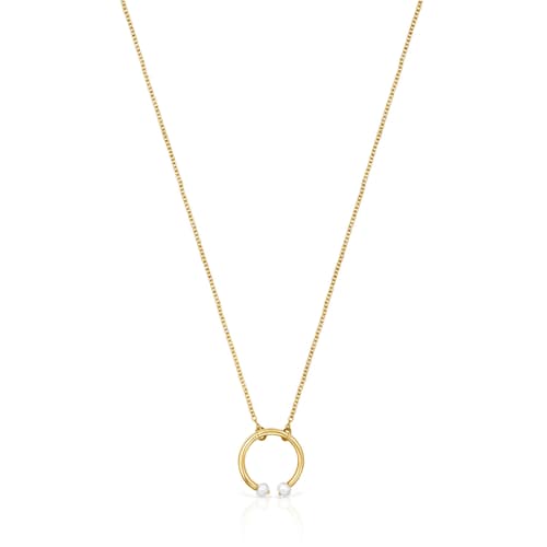 Collar con baño de oro 18 kt sobre plata y perlas 50 cm Batala image number 0