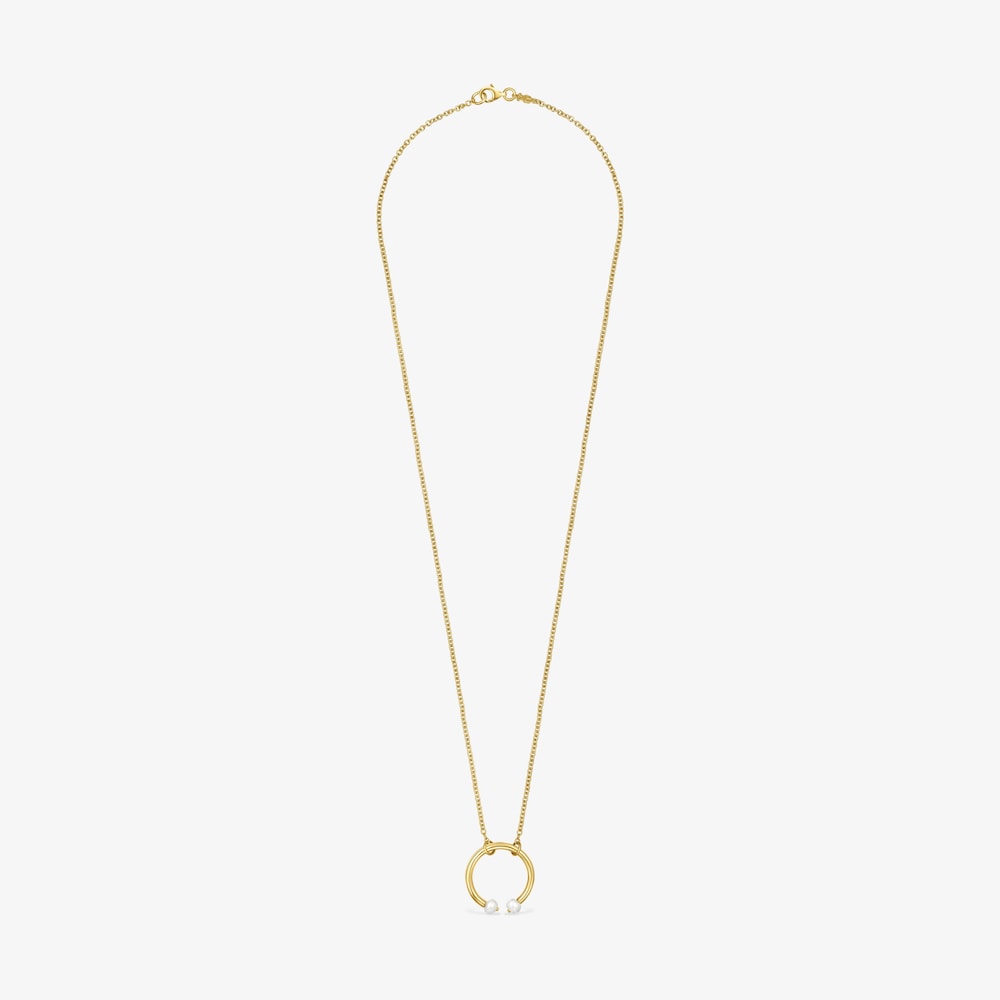 Collar con ba&ntilde;o de oro 18 kt sobre plata y perlas 50 cm Batala