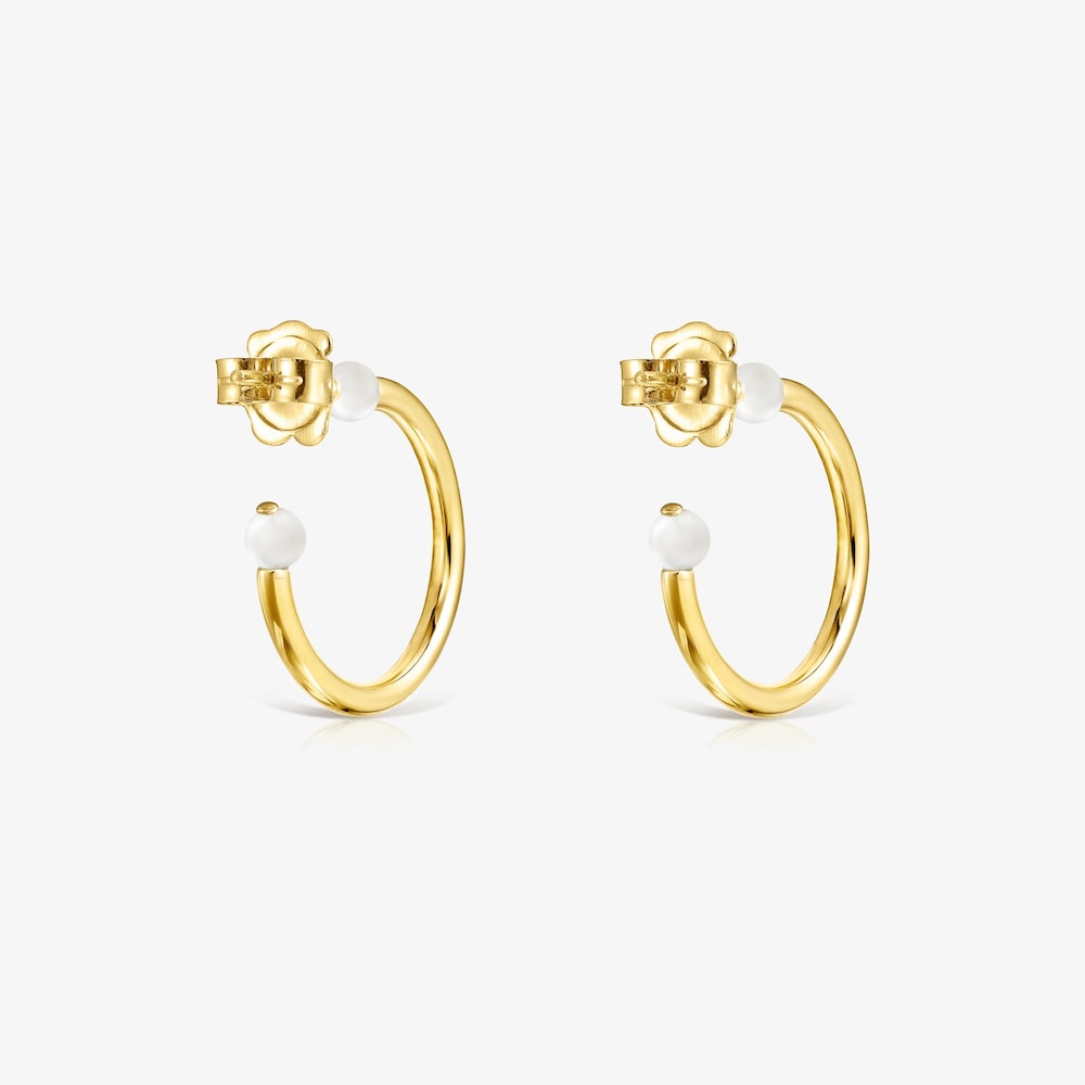 Small Batala Earrings in 18K gold vermeil with Pearl