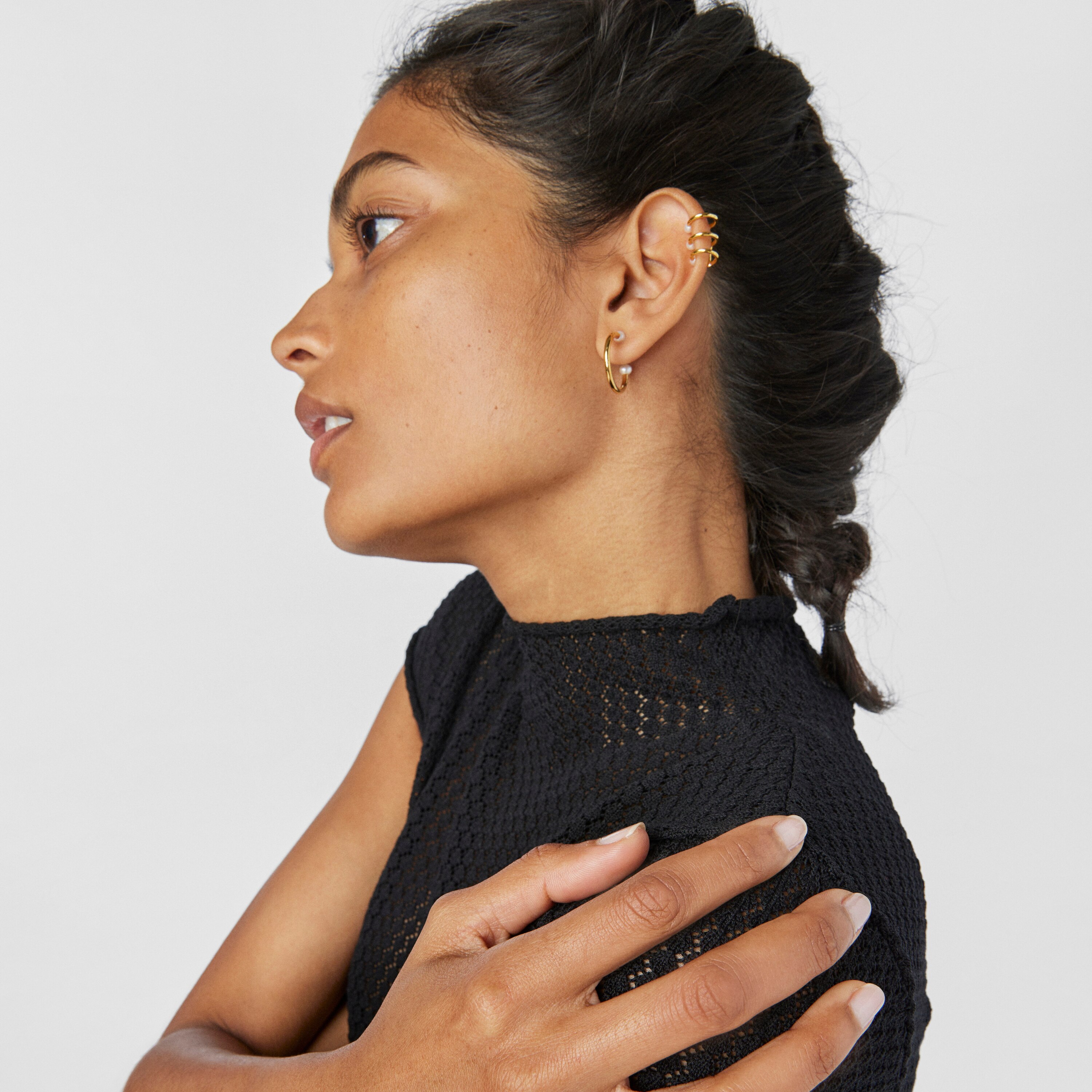 Batala Earrings in Silver Vermeil with Pearl