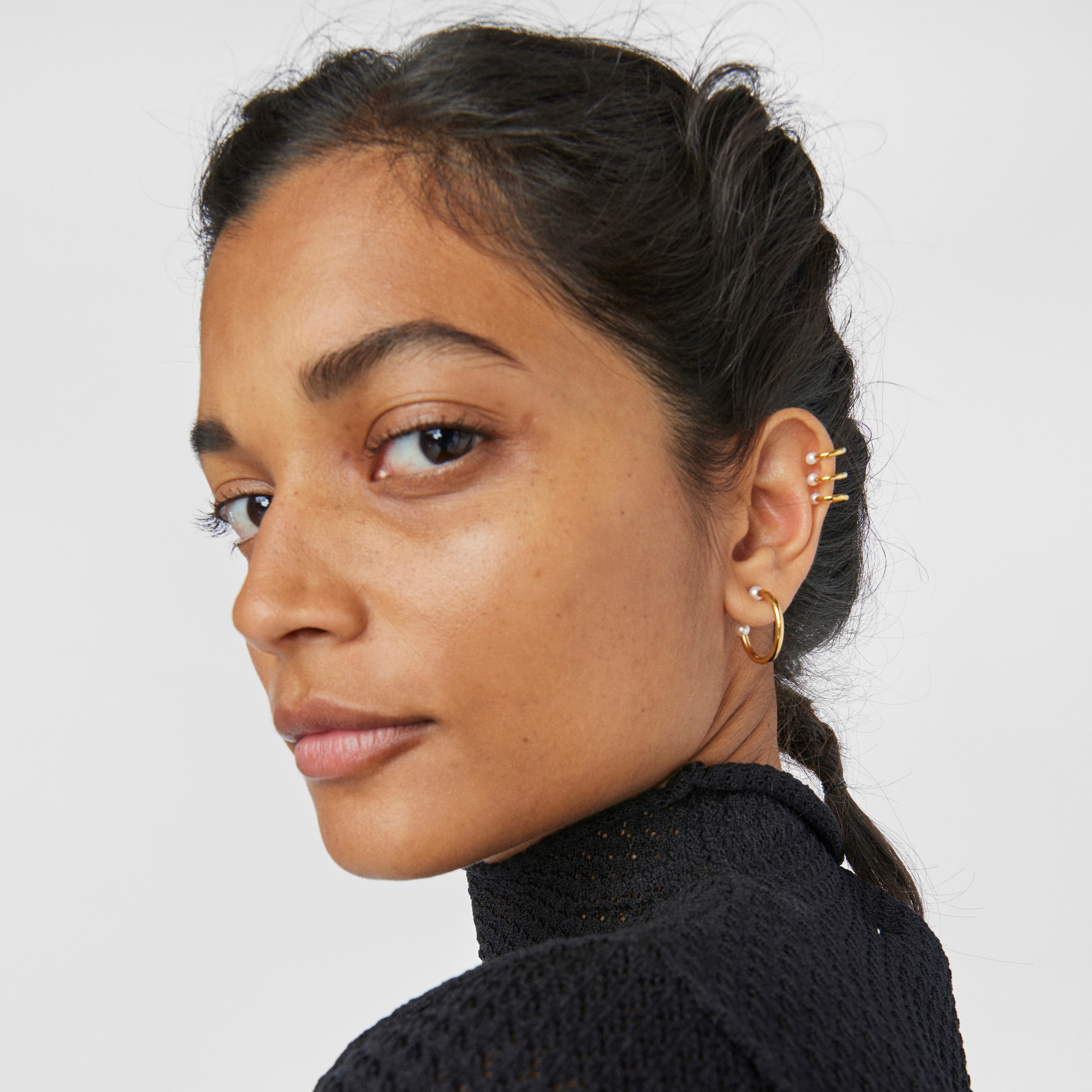 Batala Earrings in 18K gold vermeil with Pearl