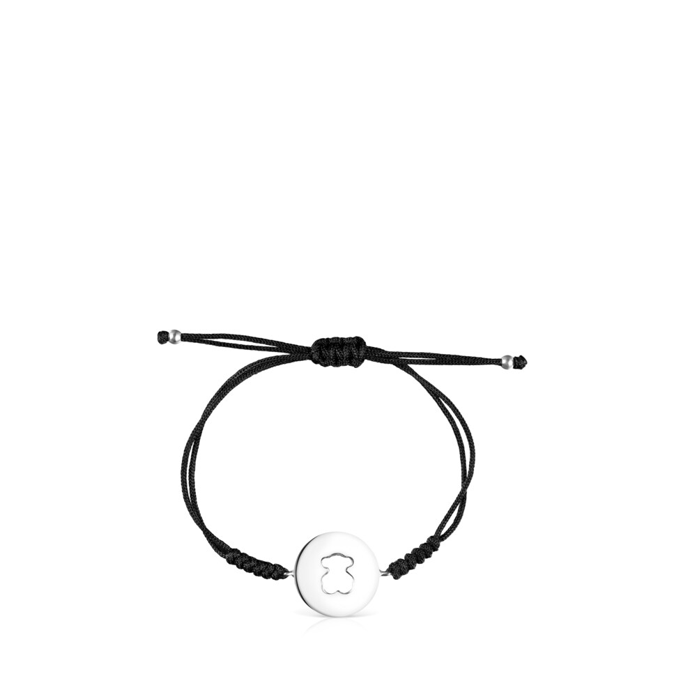 Silver and black nylon Glory Bracelet image number 1