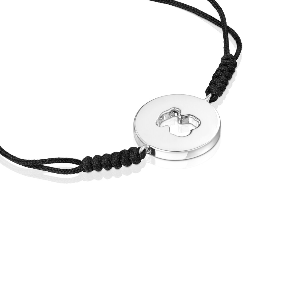 Silver and black nylon Glory Bracelet image number 2