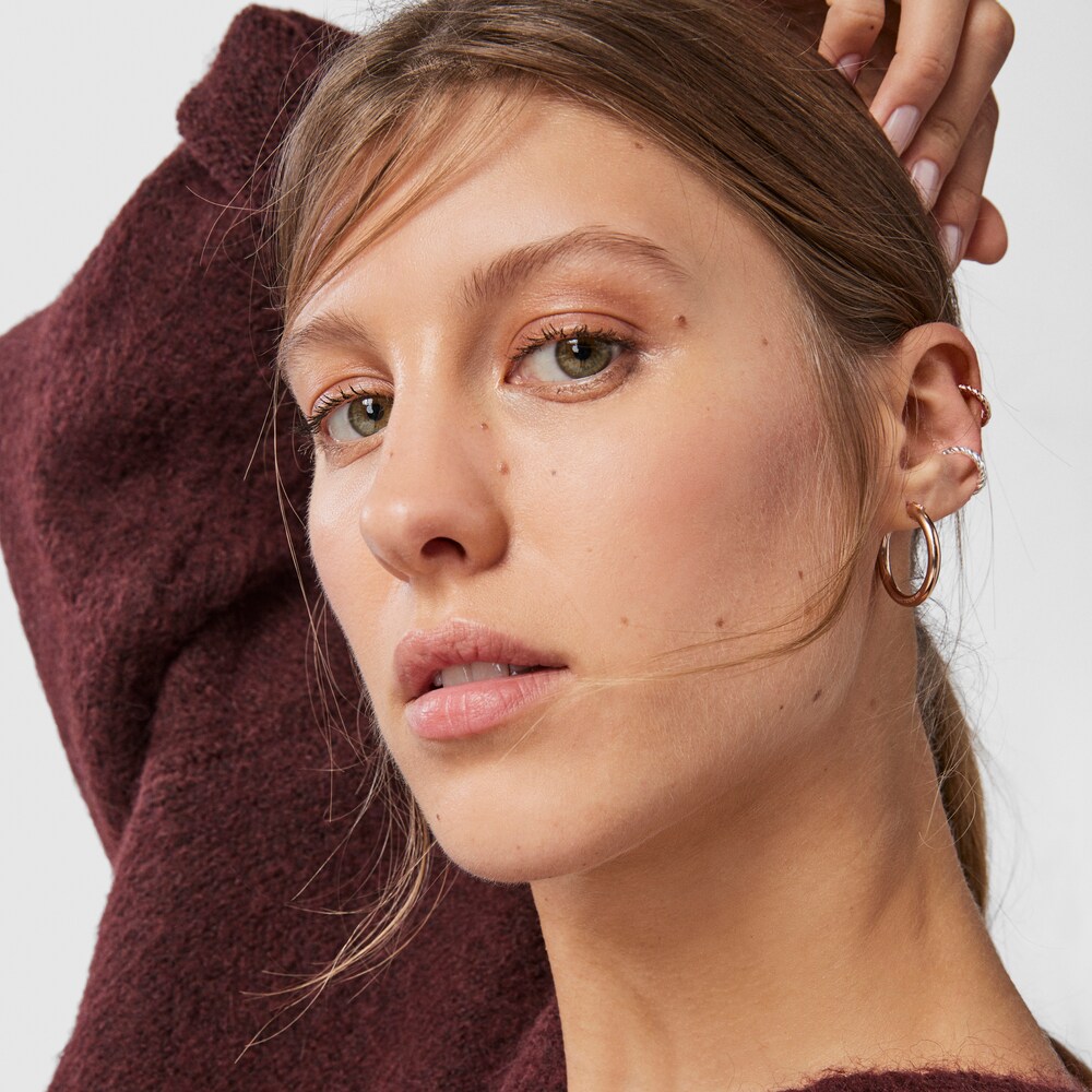 Pack Earcuff Braid de Plata y Plata ba&ntilde;o de oro rosa 18 kt sobre plata