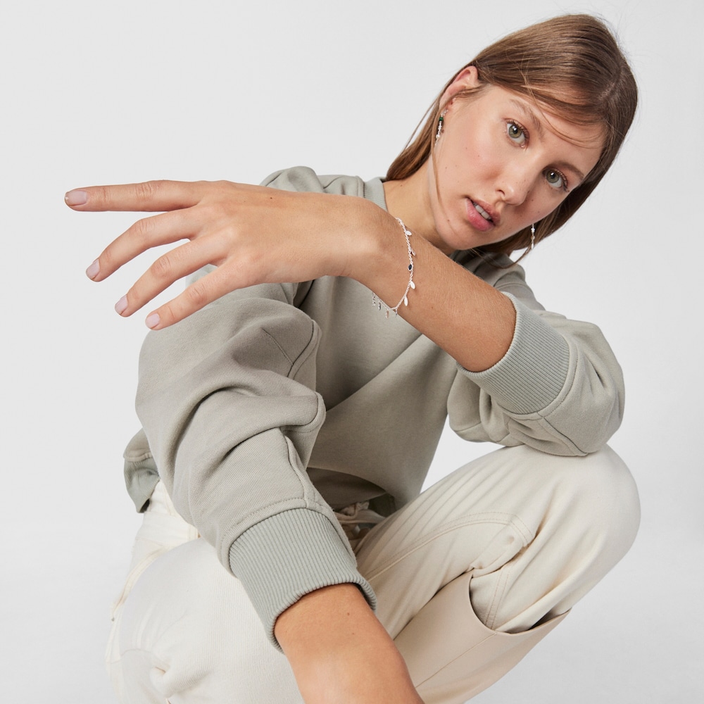 Tous Fragile Nature - Bransoletka ze srebra z motywem misia i liści