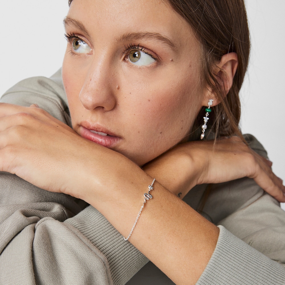 Pulseira Fragile Nature serpente em Prata