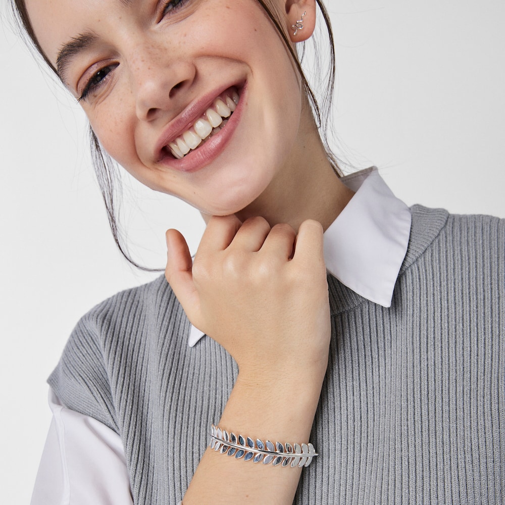 Pulsera Fragile Nature laurel de plata