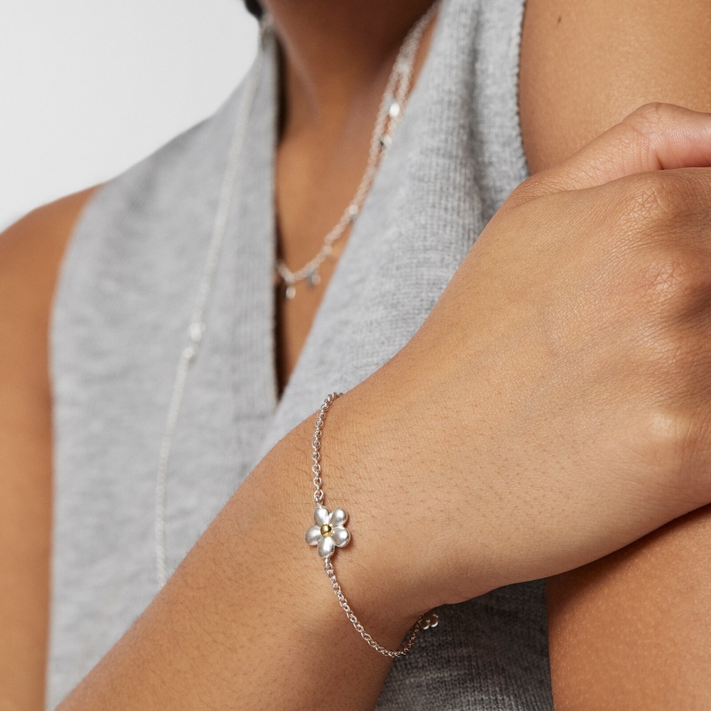 Two-tone Fragile Nature flower Bracelet