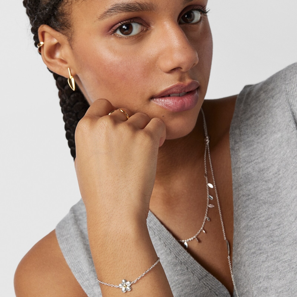 Two-tone Fragile Nature flower Bracelet