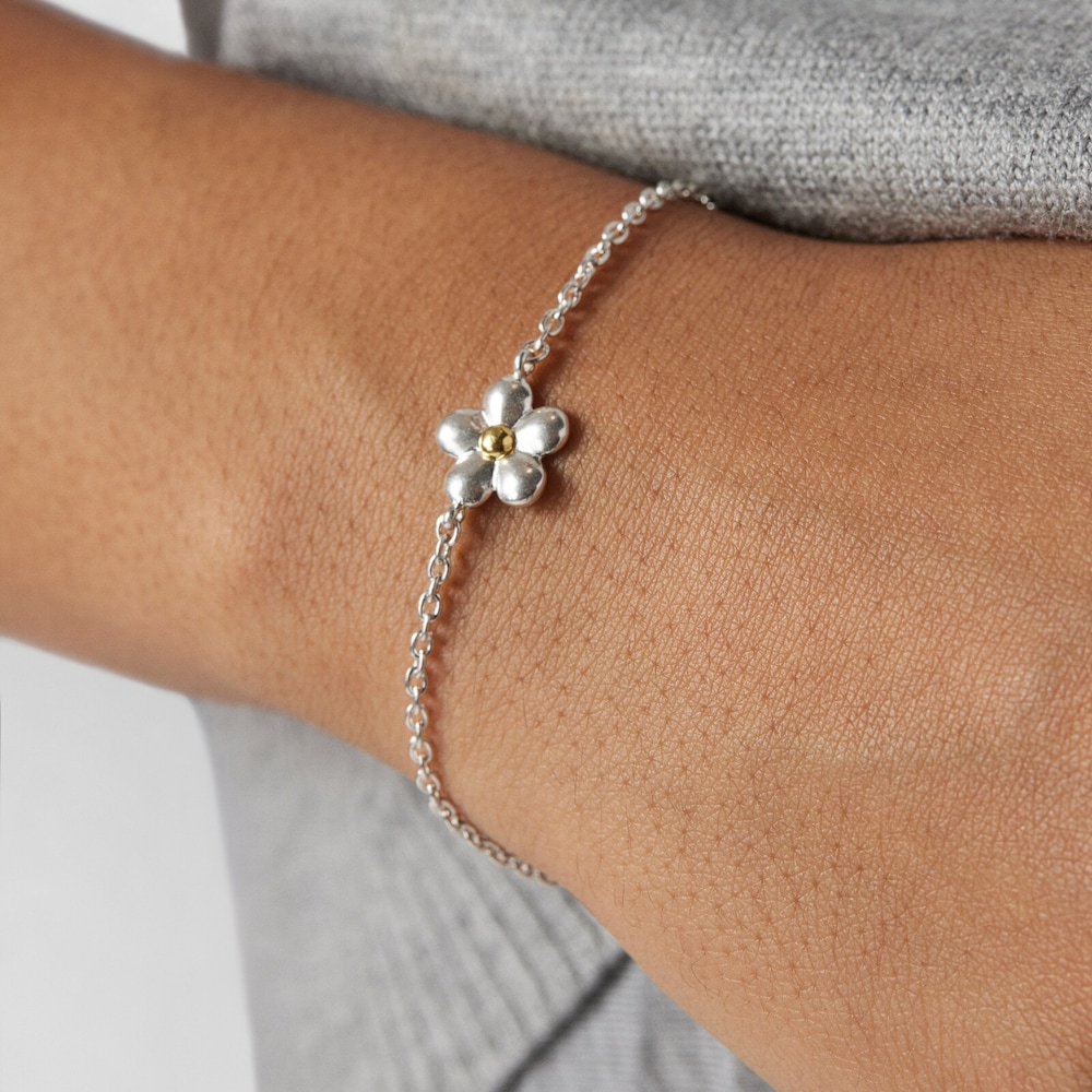 Two-tone Fragile Nature flower Bracelet