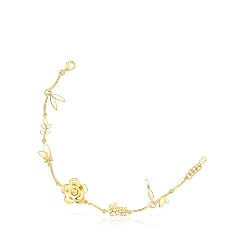 Pulseira Fragile Nature flores em Prata vermeil e Pérola