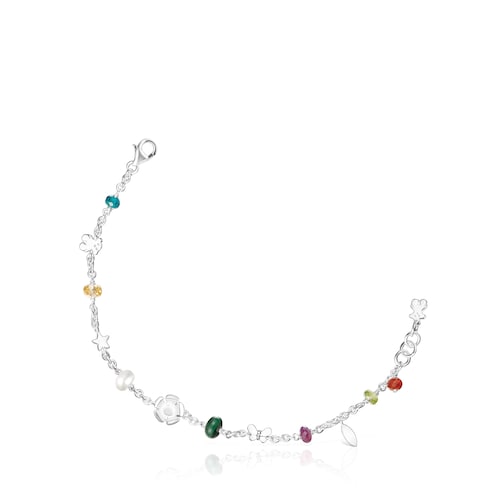 Silver Fragile Nature Bracelet with Gemstones