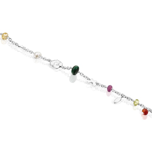 Silver Fragile Nature Bracelet with Gemstones