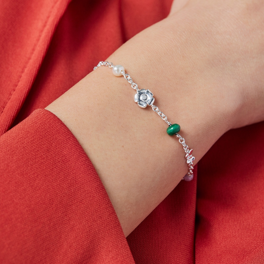 Pulseira Fragile Nature em Prata e Pedras preciosas