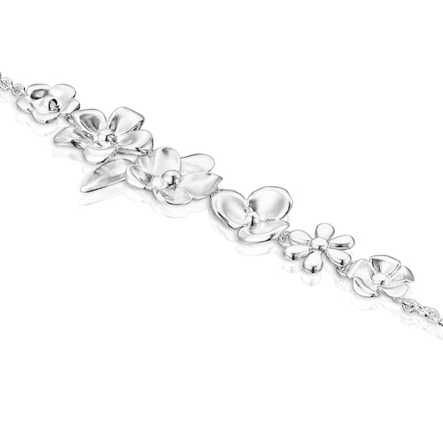 Silver Fragile Nature flowers Bracelet