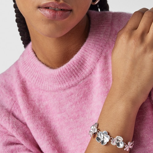 Silver Fragile Nature flowers Bracelet