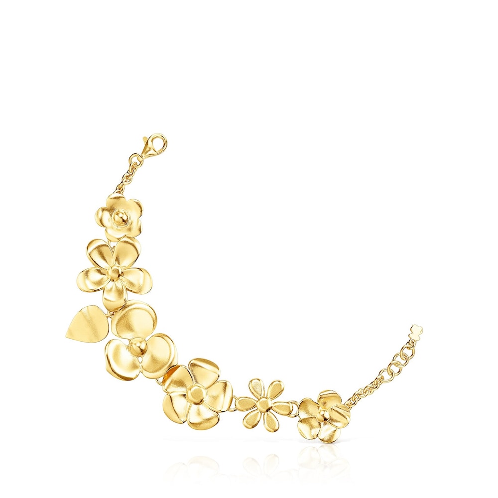 18K gold vermeil Fragile Nature flowers Bracelet