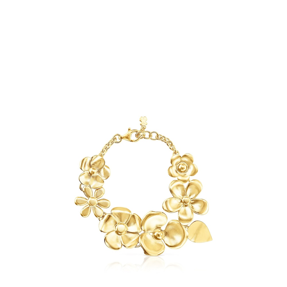 18K gold vermeil Fragile Nature flowers Bracelet