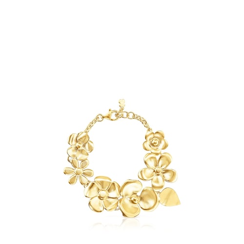 Silver Vermeil Fragile Nature flowers Bracelet