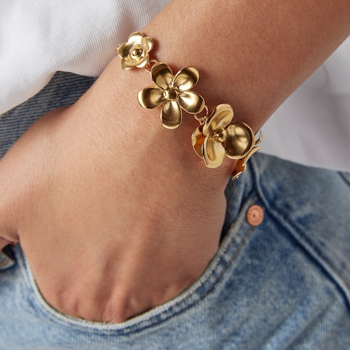 Silver Vermeil Fragile Nature flowers Bracelet
