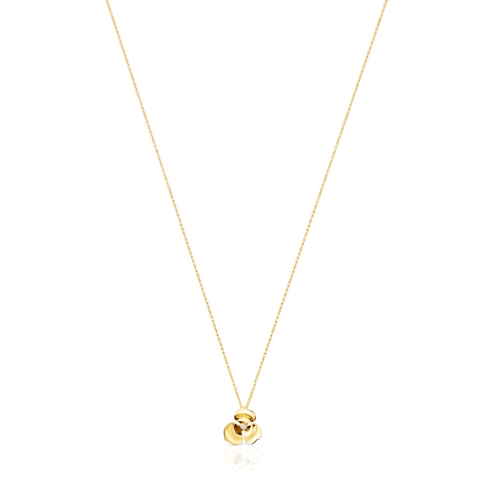 Colar Fragile Nature flor em Ouro e Diamante