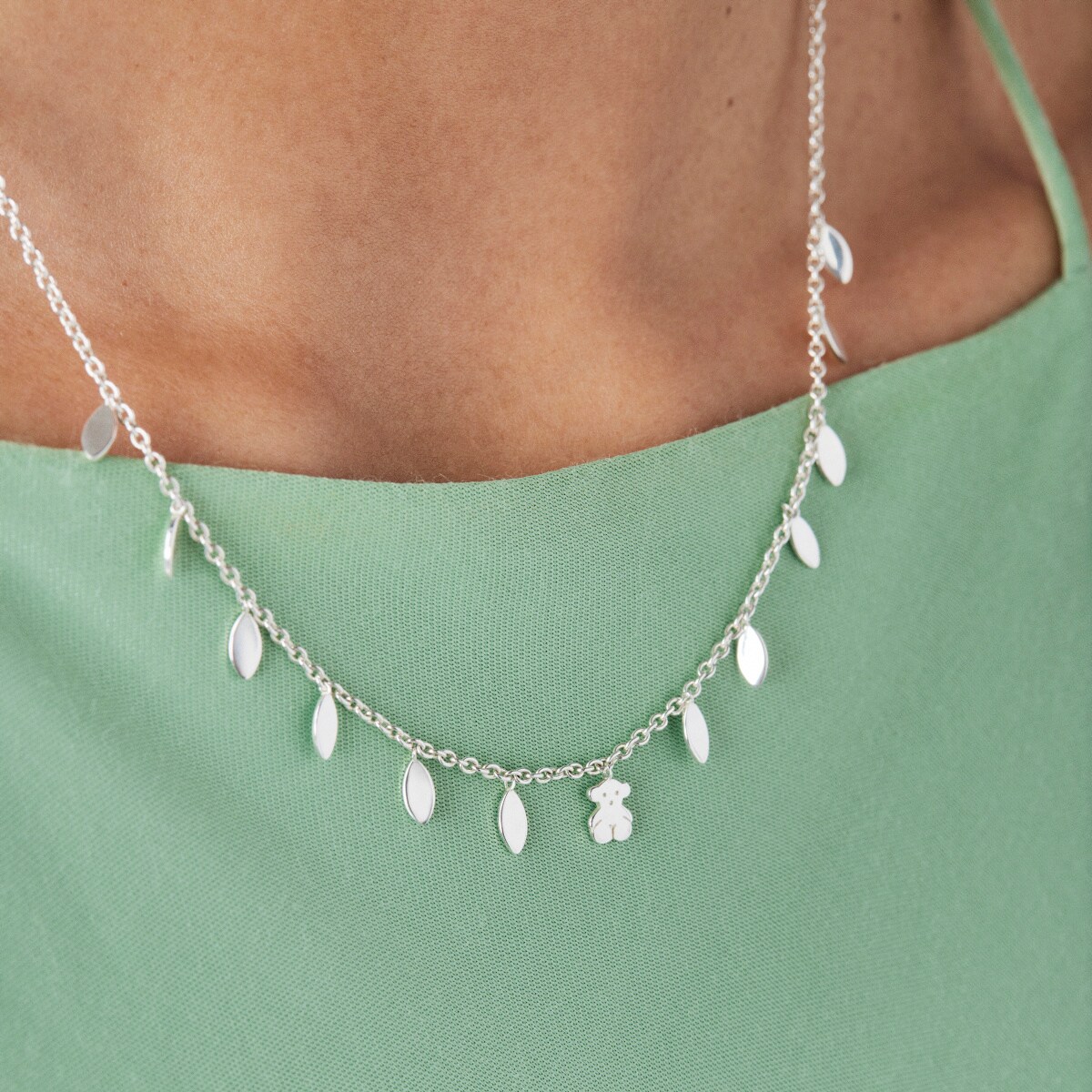Silver Fragile Nature leaves Necklace