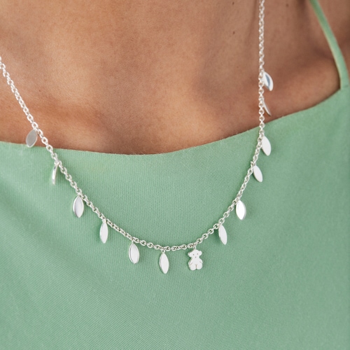 Silver Fragile Nature leaves Necklace